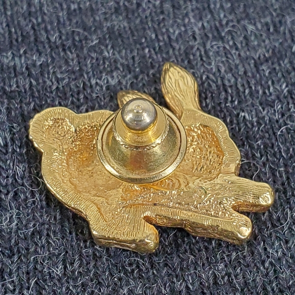 Easter Bunny Rabbit Hat Pin Vtg Avon Gold Tone With Rhinestones Tack Pin Brooch - Picture 5 of 8